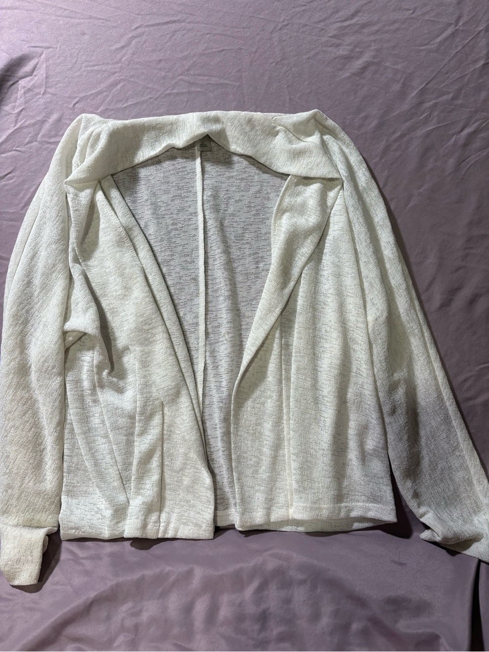 Kasper Light Cream Open-Front Cardigan